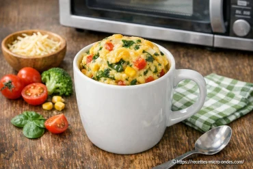 Muffin végétarien salé en tasse au micro-ondes : recette rapide et facile