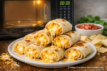 Roulés de tortilla au fromage au micro-ondes : recette rapide et facile