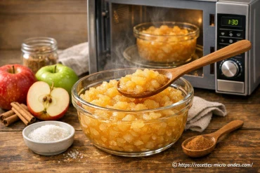Compote de pommes maison au micro-ondes : recette express facile et rapide