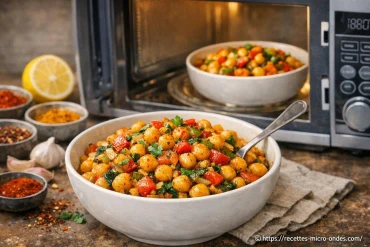 Poêlée de pois chiches et épices au micro-ondes : recette rapide et savoureuse