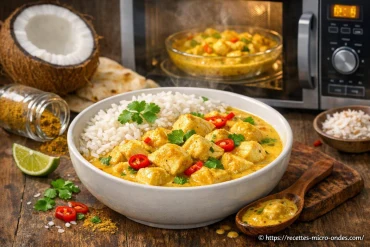 Poulet au curry coco au micro-ondes : une recette onctueuse et rapide