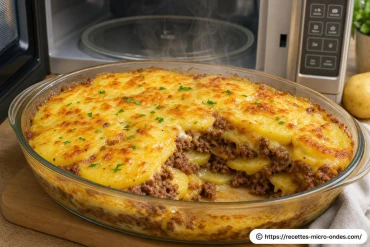 Gratin de pommes de terre au bœuf haché au micro-ondes : recette rapide et savoureuse