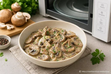Poêlée de champignons à la crème au micro-ondes : recette rapide et savoureuse