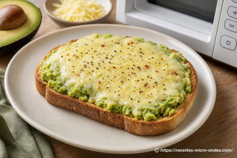 Toast avocat-fromage chaud au micro-ondes : prêt en quelques minutes