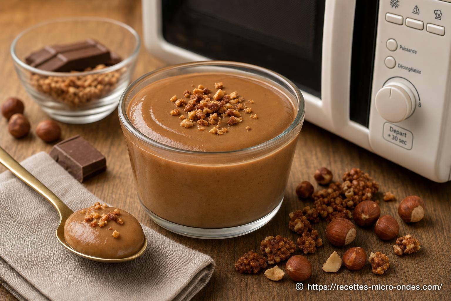 Crème dessert au praliné au micro-ondes : recette gourmande et rapide